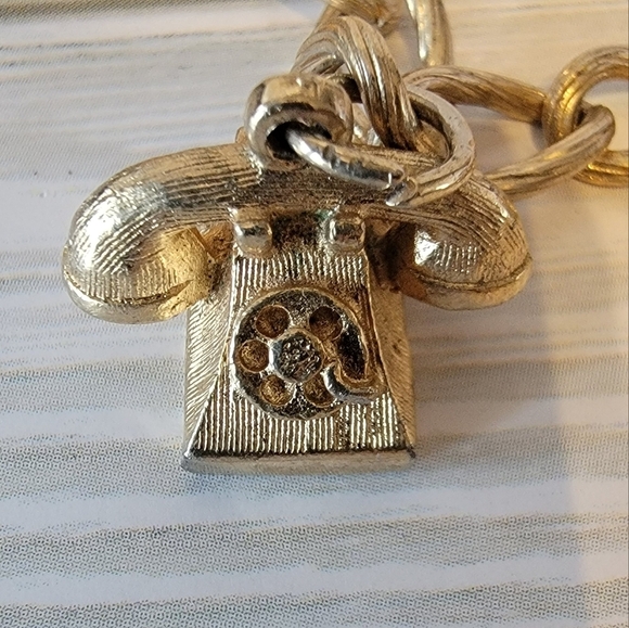 J14 Adorable Telephone Gold-tone Bracelet - Picture 6 of 7